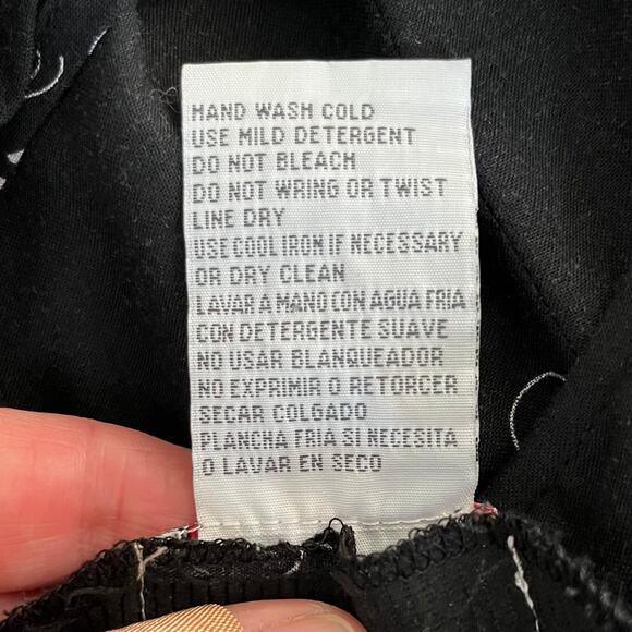 Vintage R&K Black White Floral Graphic Button Front Sleeveless Midi Dress 14/L - Picture 11 of 14